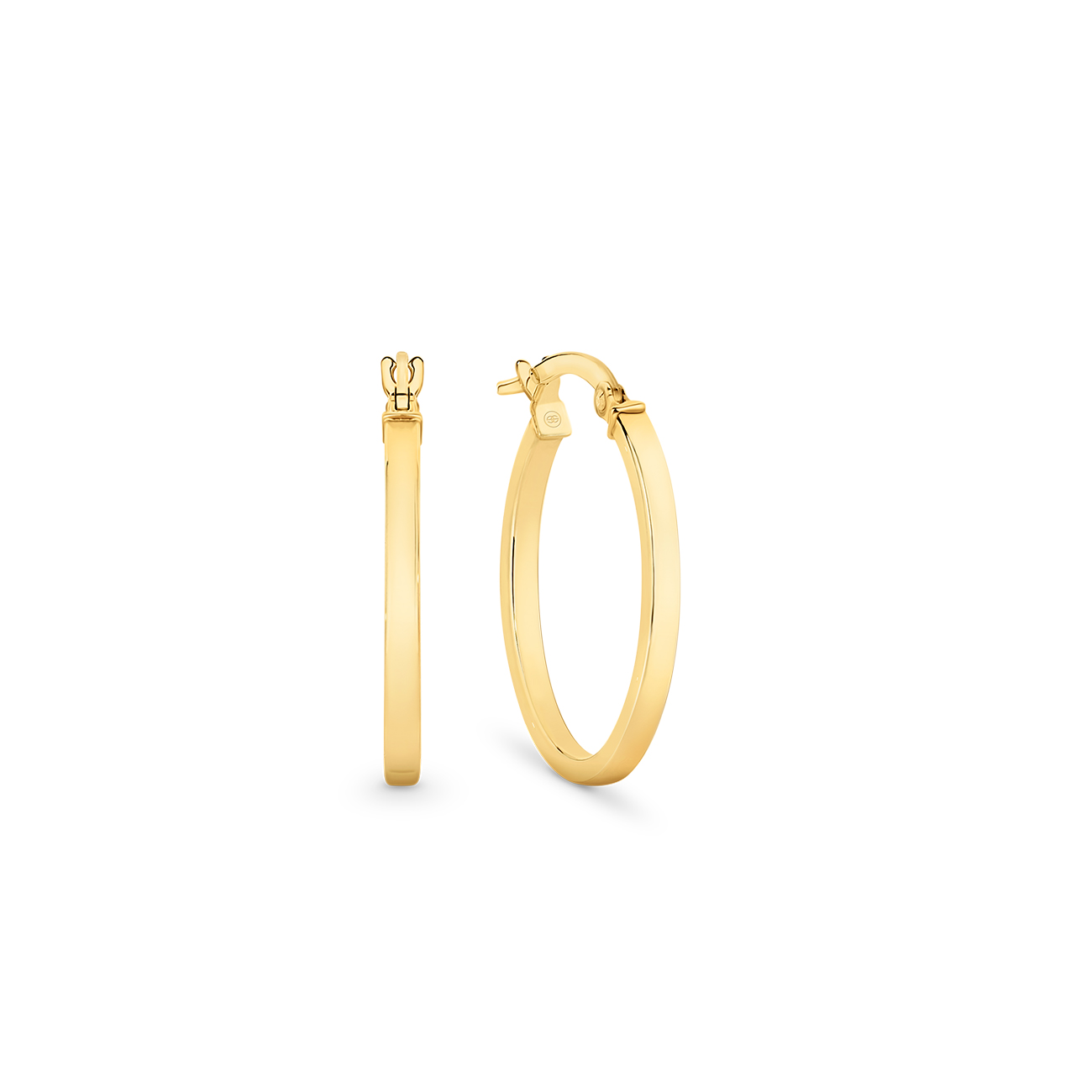 Squared Tube Hoop Earrings in 9K Yellow Gold