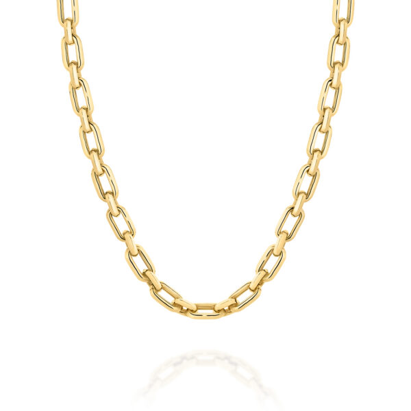 Rectangular Link Tube Necklace in 9K Yellow Gold | Gregory Jewellers