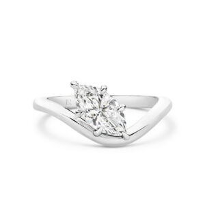 Luna Marquise Lab Diamond Organic Ring in 18K White Gold