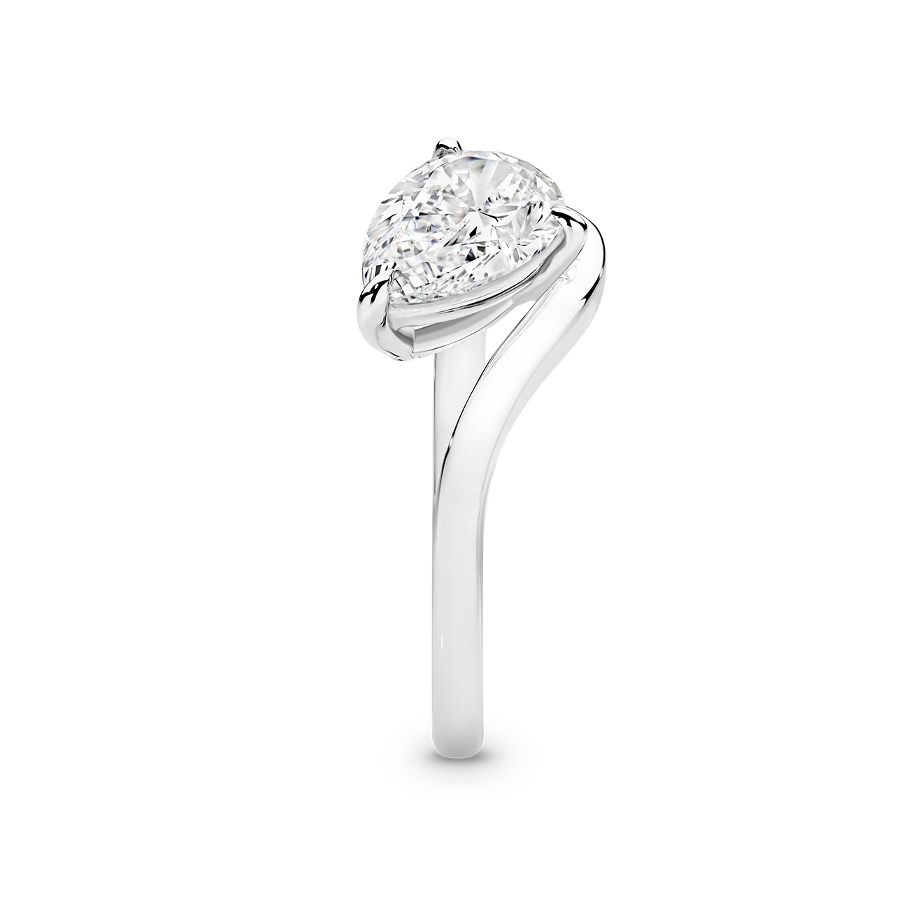 Luna Pear Lab Diamond Organic Ring – 18K White Gold Luna Pear Lab Diamond Organic Ring in 18K White Gold