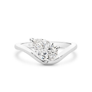 Luna Pear Lab Diamond Organic Ring in 18K White Gold