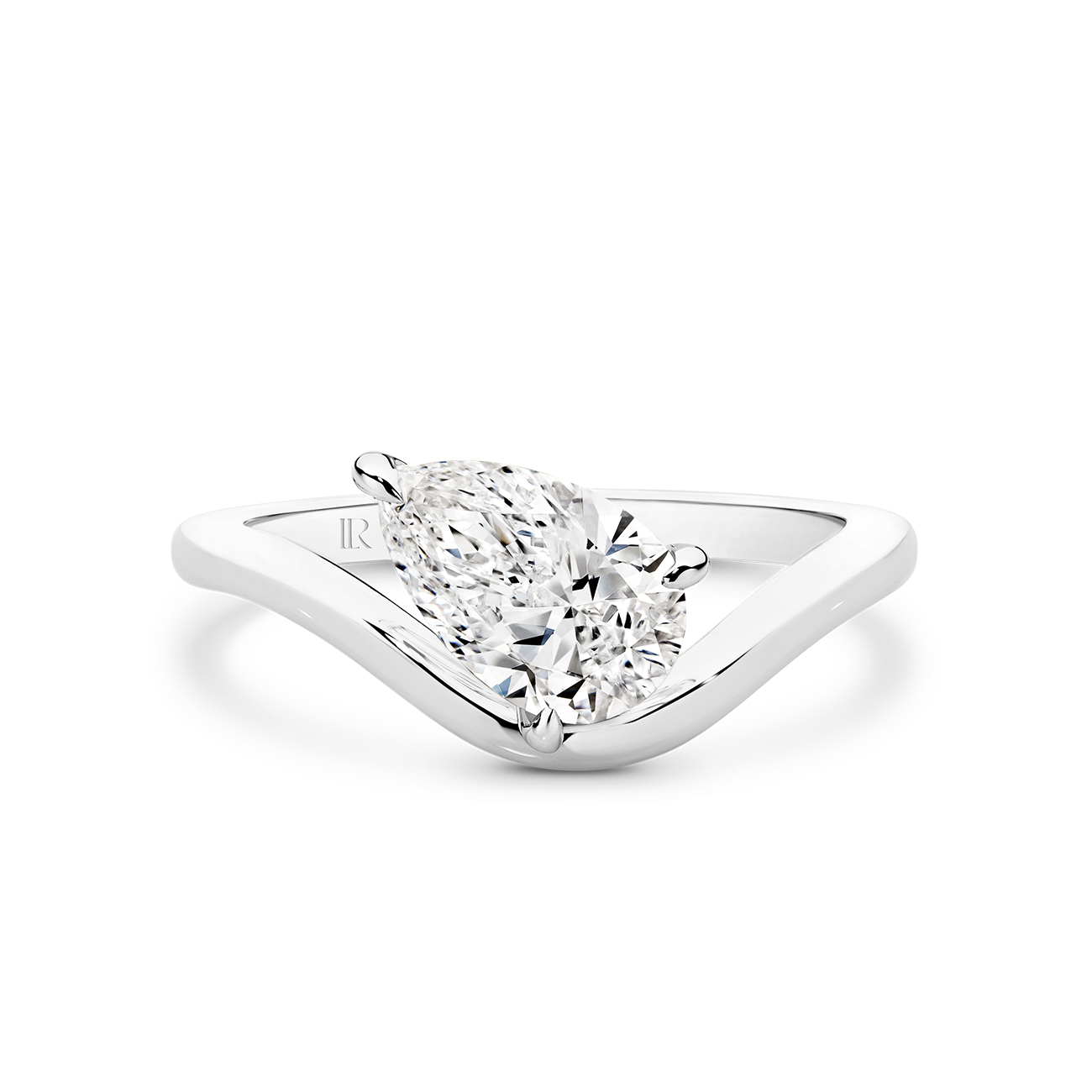 Luna Pear Lab Diamond Organic Ring – 18K White Gold Luna Pear Lab Diamond Organic Ring in 18K White Gold