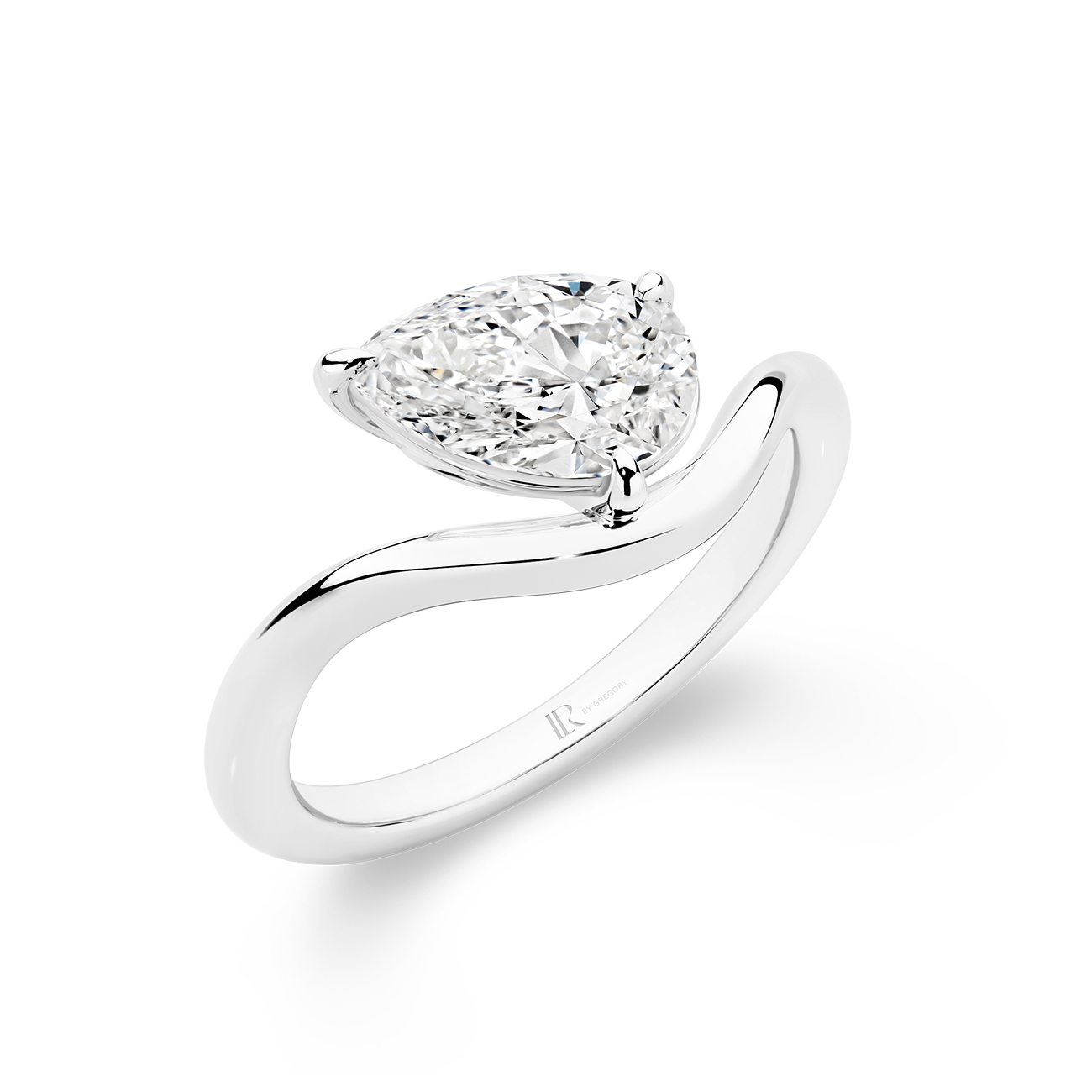 Luna Pear Lab Diamond Organic Ring – 18K White Gold Luna Pear Lab Diamond Organic Ring in 18K White Gold