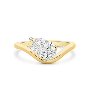 Luna Pear Lab Diamond Organic Ring in 18K Yellow Gold