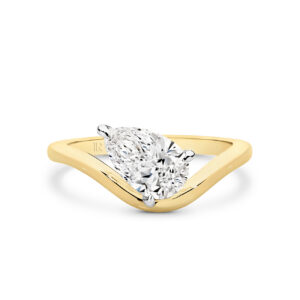 Luna Pear Lab Diamond Organic Ring in 18K Yellow & White Gold