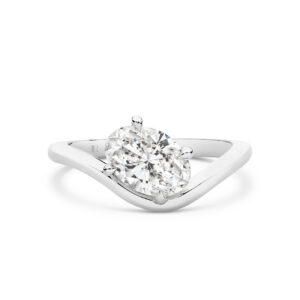 Luna Oval Lab Diamond Organic Ring in 18K White Gold