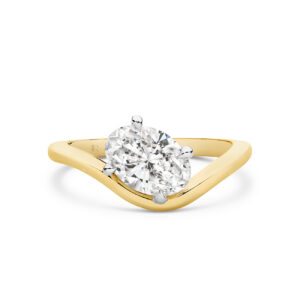 Luna Oval Lab Diamond Organic Ring in 18K Yellow & White Gold