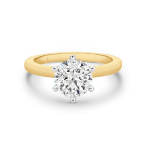 2ct Legacy Round Brilliant Lab Diamond Solitaire Ring in 18K Yellow & White Gold