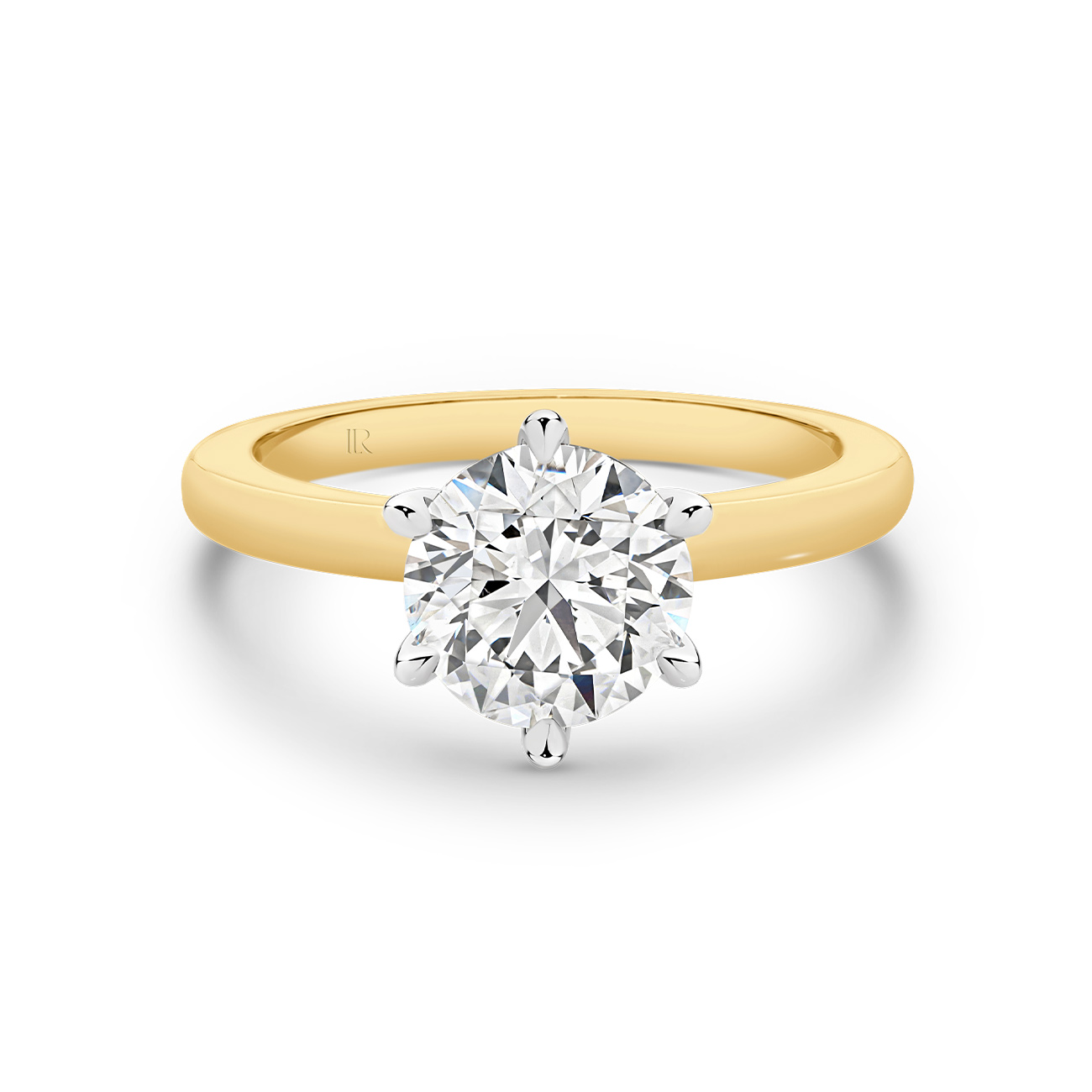 2ct Legacy Round Brilliant Lab Diamond Solitaire Ring in 18K Yellow &#038; White Gold