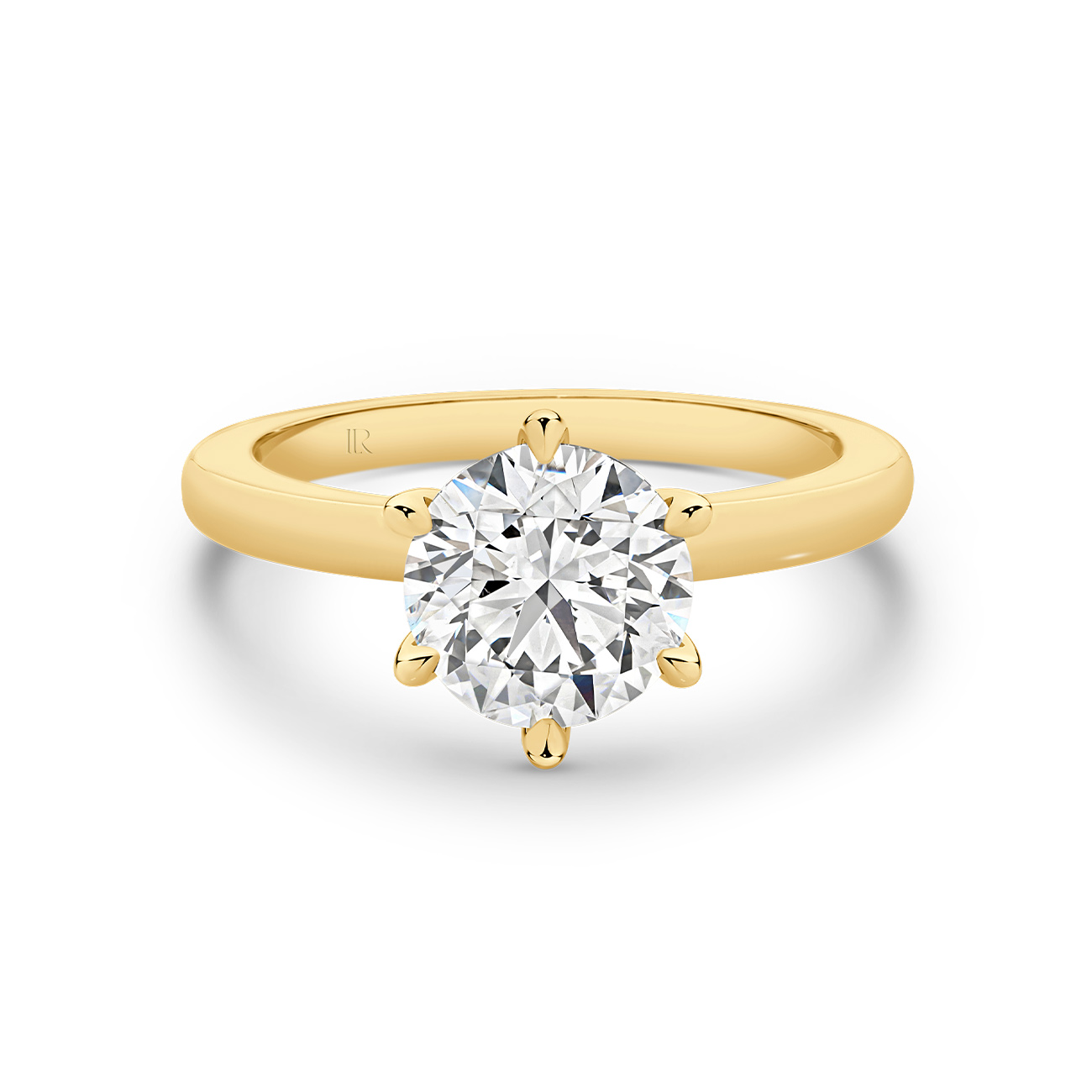 2ct Legacy Round Brilliant Lab Diamond Solitaire Ring in 18K Yellow Gold