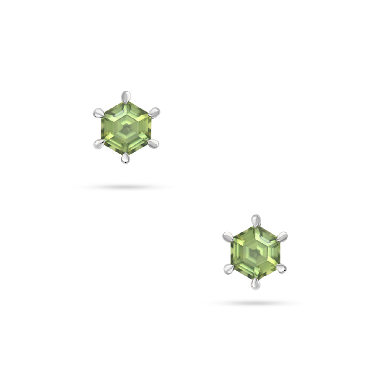 Green Australian Sapphire Melba Hexagon Earrings