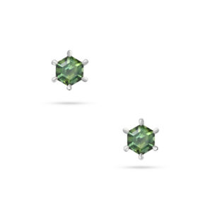 Teal Australian Sapphire Melba Hexagon Earrings