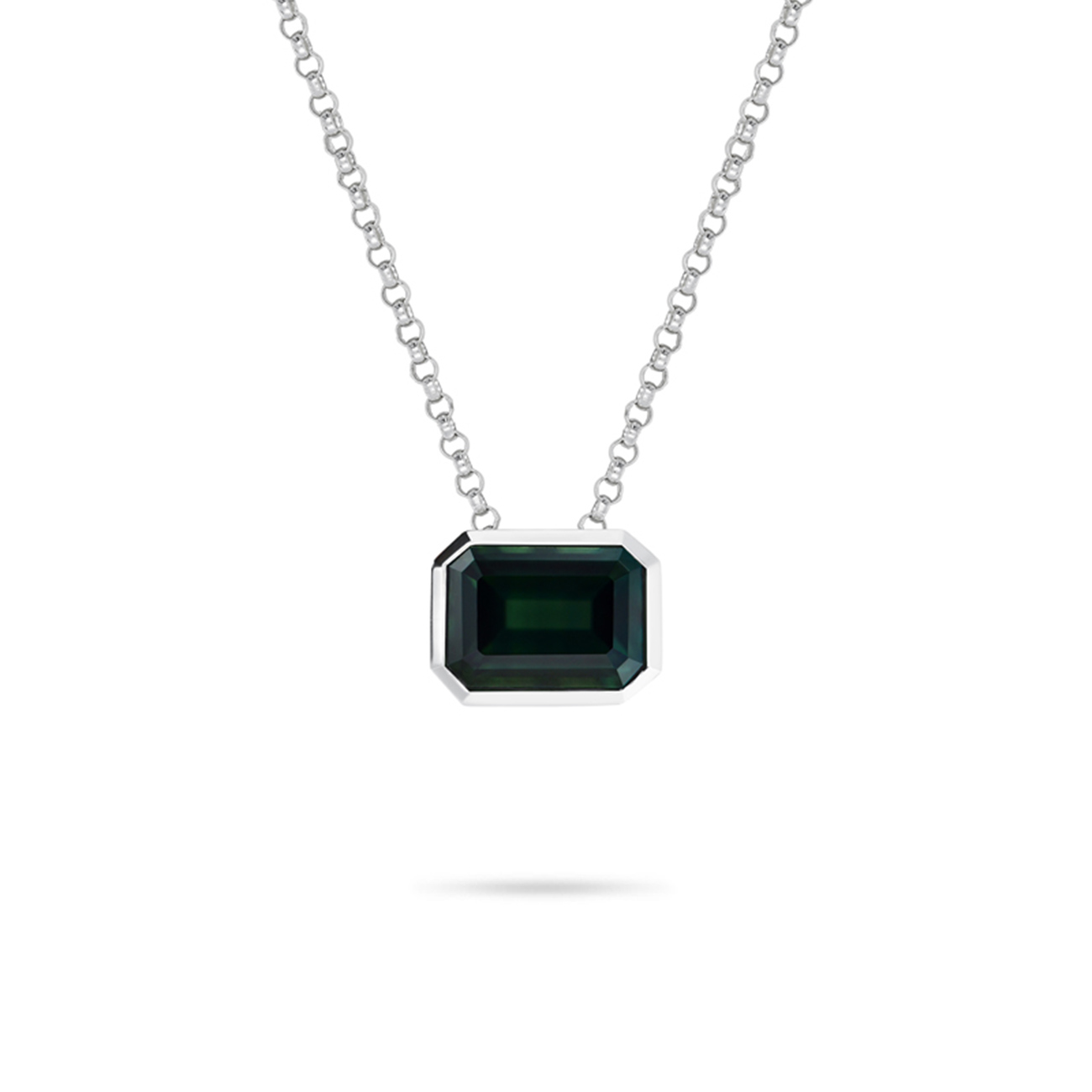 Teal Australian Sapphire Adelia Emerald Necklace