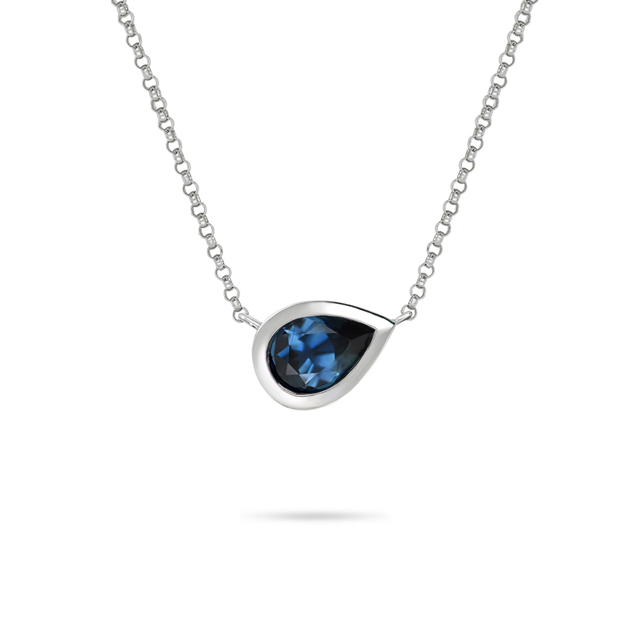 Blue Australian Sapphire Adele Pear Necklace