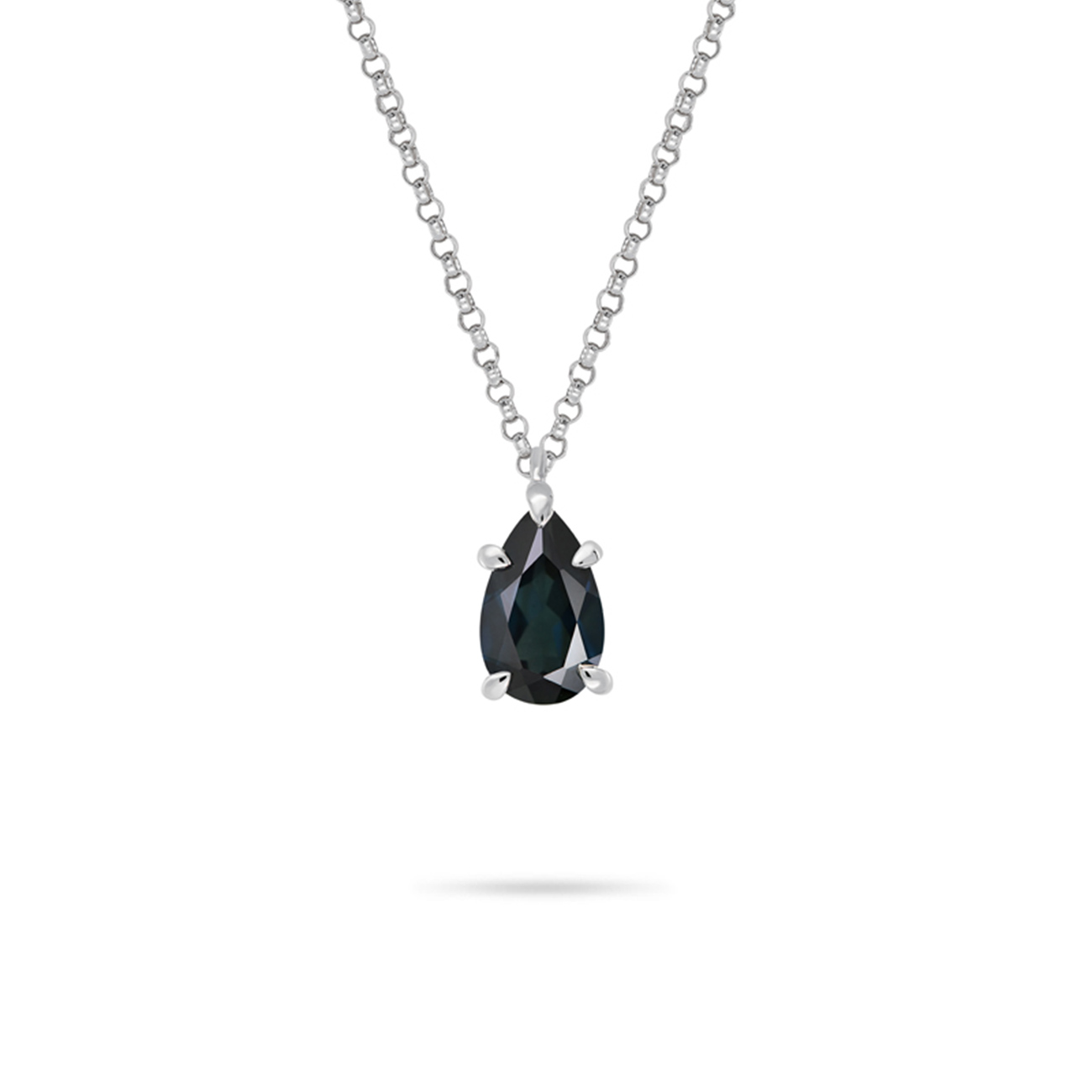 Blue Australian Sapphire Maya Pear Necklace