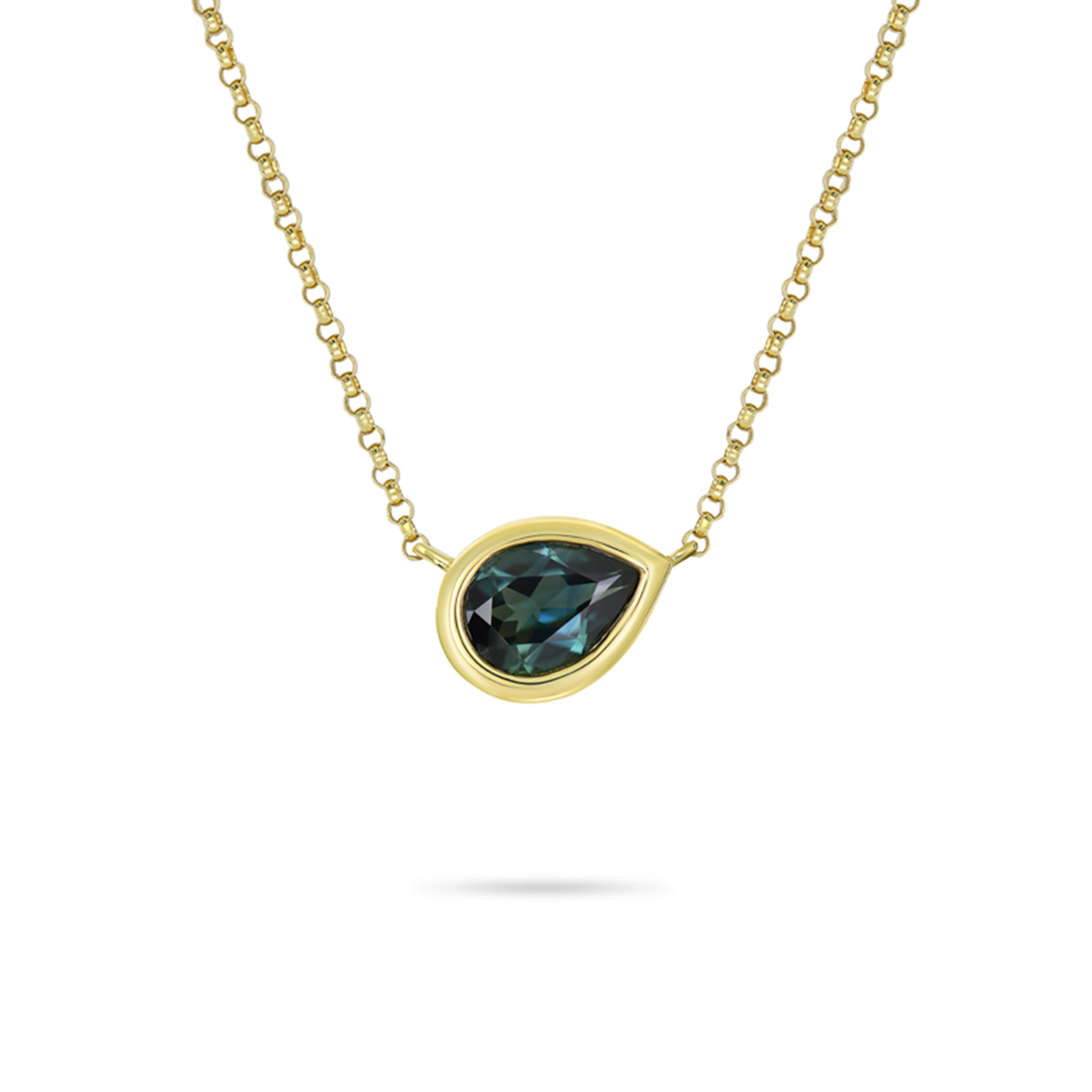 Blue Australian Sapphire Adele Pear Necklace