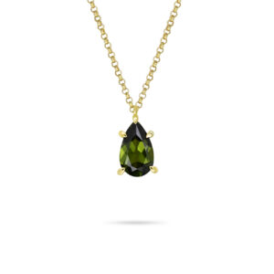 Sapphire Dreams Maya Pear Necklace in 9ct yellow gold with 1.99ct natural Australian green sapphire