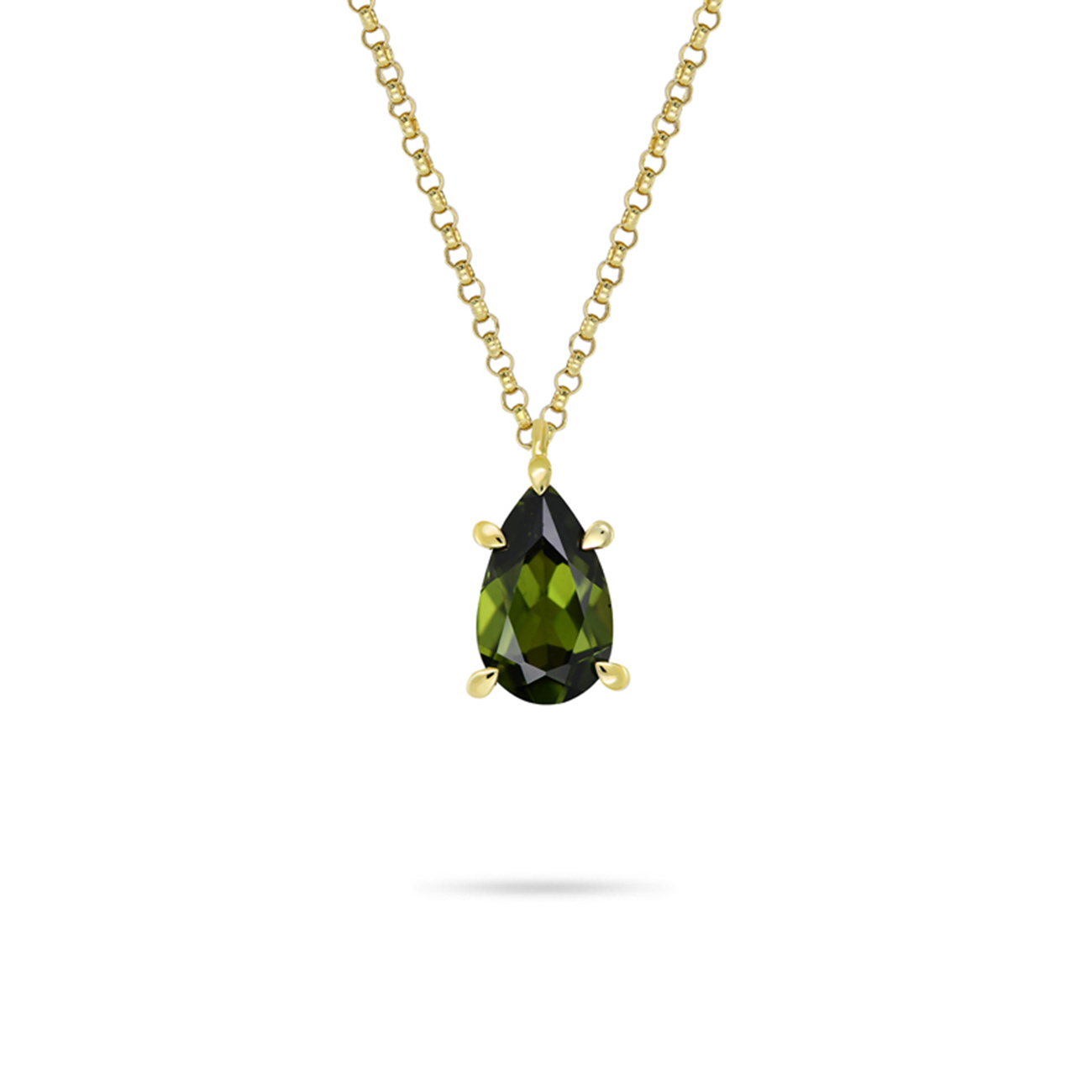Green Australian Sapphire Maya Pear Necklace
