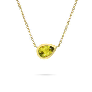 Adele Pear Necklace SDP-PECSYY001 with 9ct yellow gold and 0.94ct natural Australian yellow sapphire