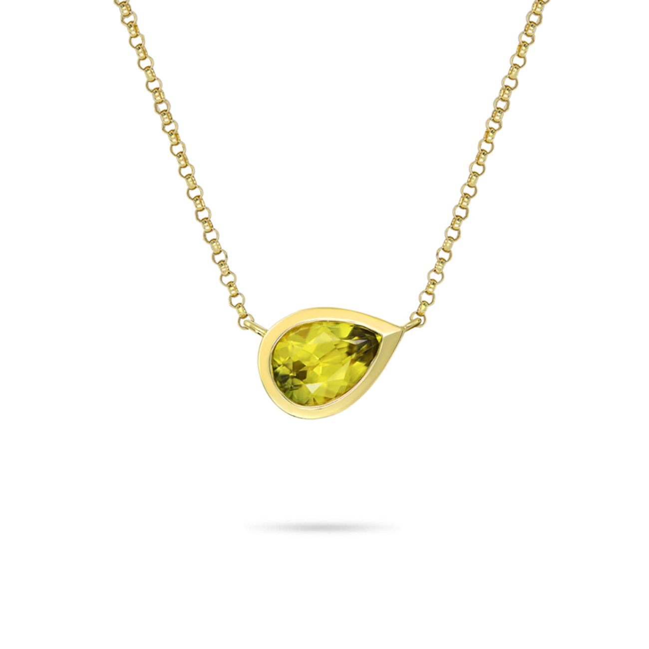 Yellow Australian Sapphire Adele Pear Necklace