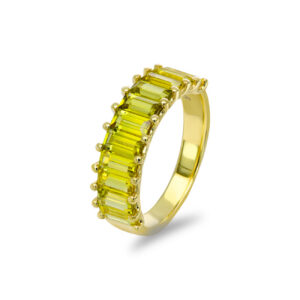 Sapphire Dreams Lennox Ring in 9k yellow gold with 11 baguette yellow sapphires