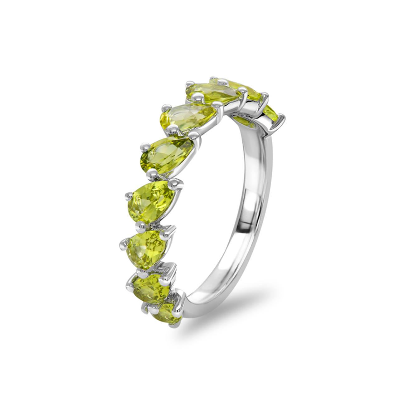 Green Australian Sapphire Novena Ring