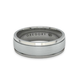 White Gold Modern Wedding Band