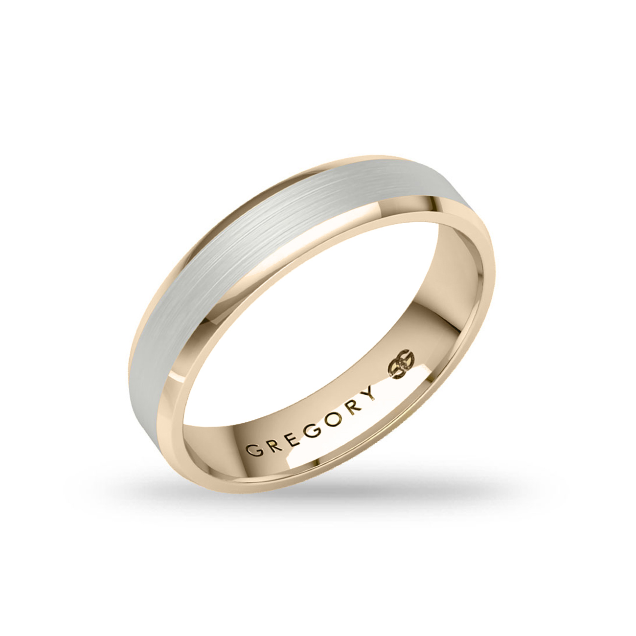 White &#038; Rose Gold Modern Wedding Band