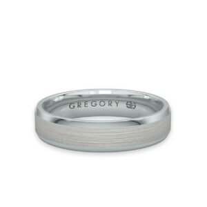 White Gold Modern Wedding Band - W118