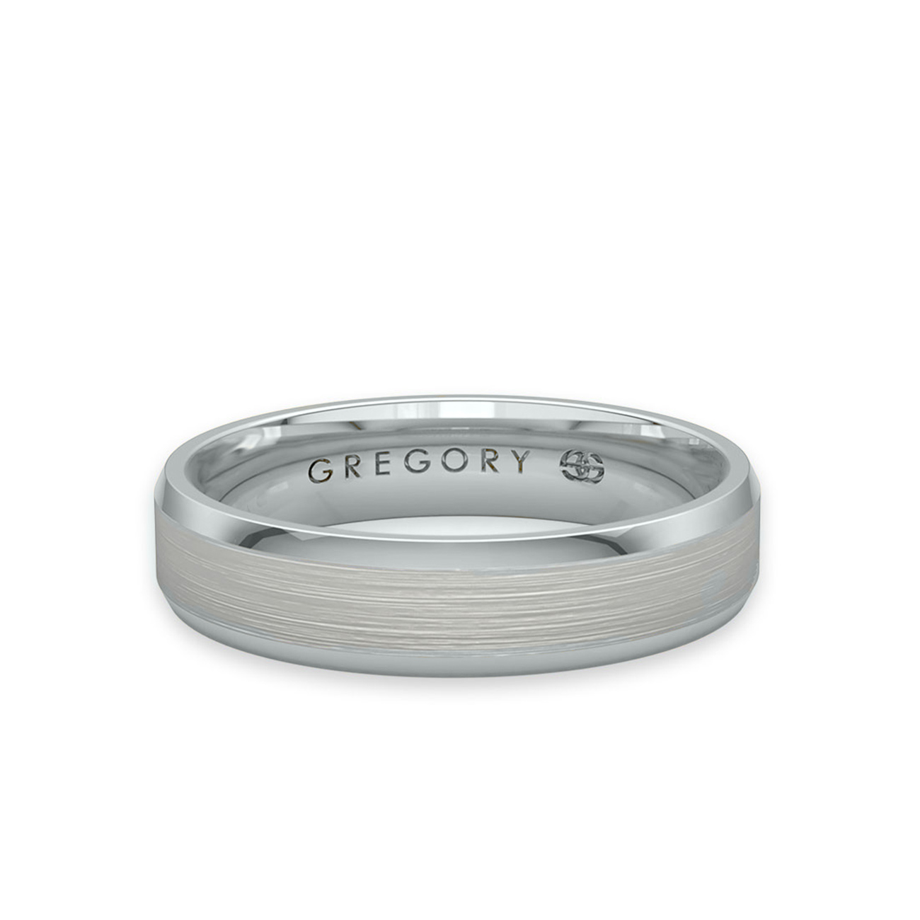White Gold Modern Wedding Band