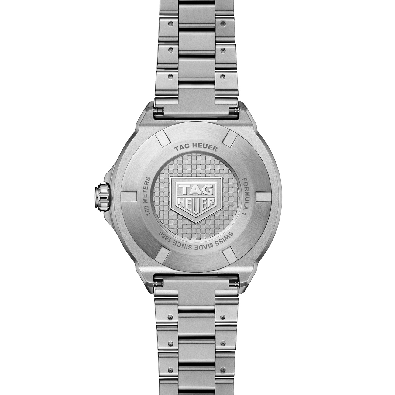 TAG Heuer Formula 1 Solargraph Watch WBY111E.BA0042 TAG Heuer Formula 1 Solargraph 38 mm watch in sand-blasted steel with white opaline dial and green TH-Polylight bezel