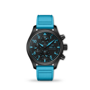 IWC Pilot’s Watch Chronograph 41 George Russell IW389411 in black ceramic with blue strap