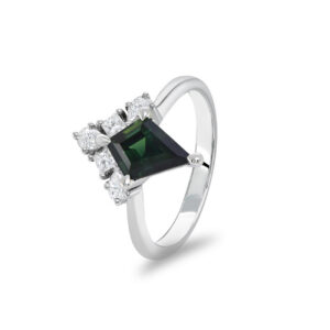 Teal Australian Sapphire & Diamond Kendra Ring
