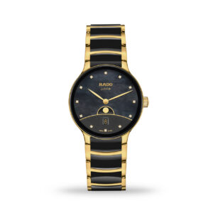 Rado Centrix 35mm yellow gold PVD and ceramic watch R30233942