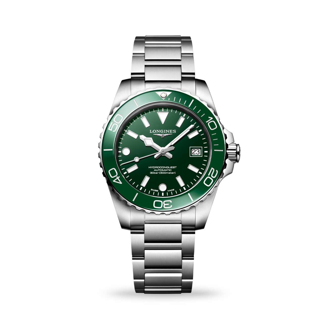 Longines HydroConquest 39mm Green Dial Dive Watch Longines HydroConquest 39mm green dial dive watch with stainless steel bracelet