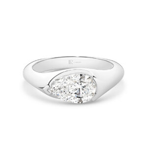 Muse Pear Lab Diamond Ring in 18K White Gold