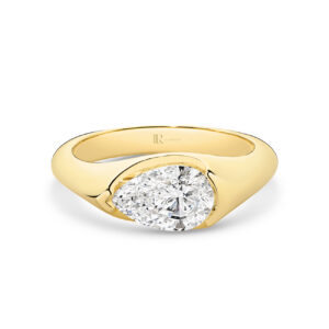 Muse Pear Lab Diamond Ring in 18K Yellow Gold