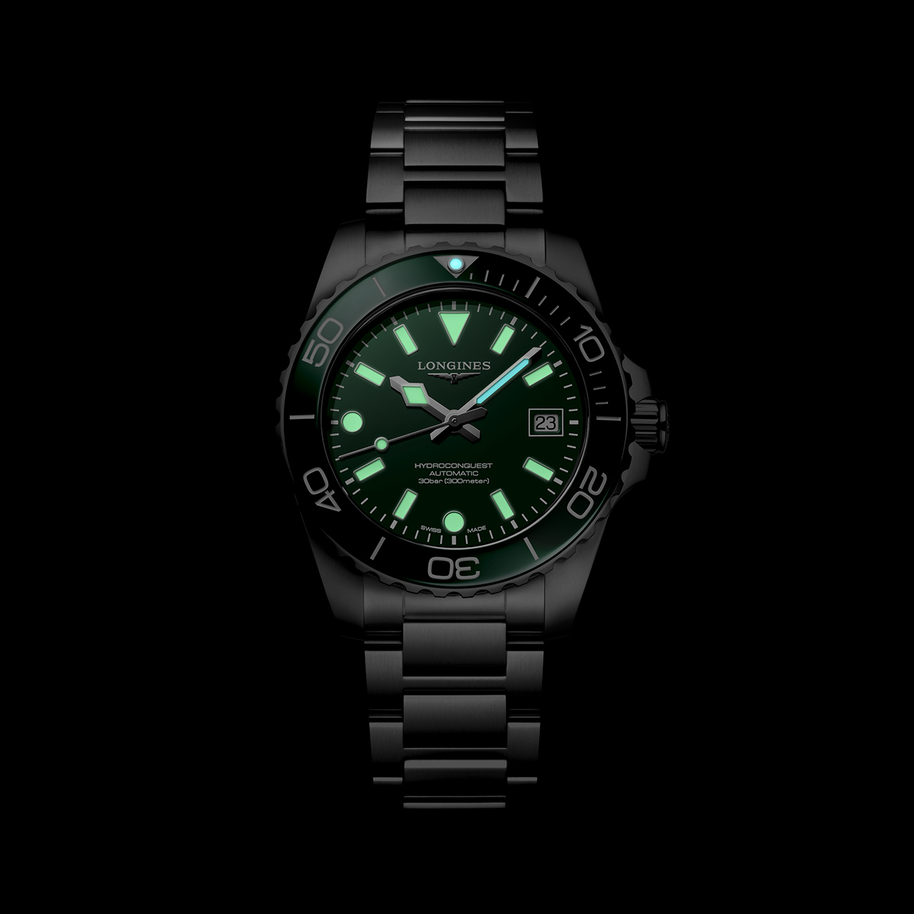 Longines HydroConquest 39mm Green Dial Dive Watch Longines HydroConquest 39mm green dial dive watch with stainless steel bracelet
