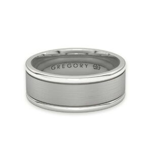 White Gold Modern Wedding Band