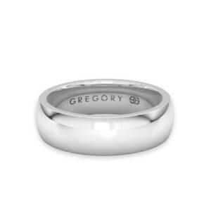 Classic 925 sterling silver wedding band with brushed and polished finish