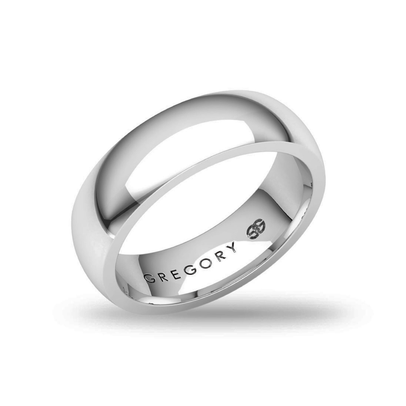 Classic Sterling Silver Wedding Band – 6mm Classic 925 sterling silver wedding band with brushed and polished finish