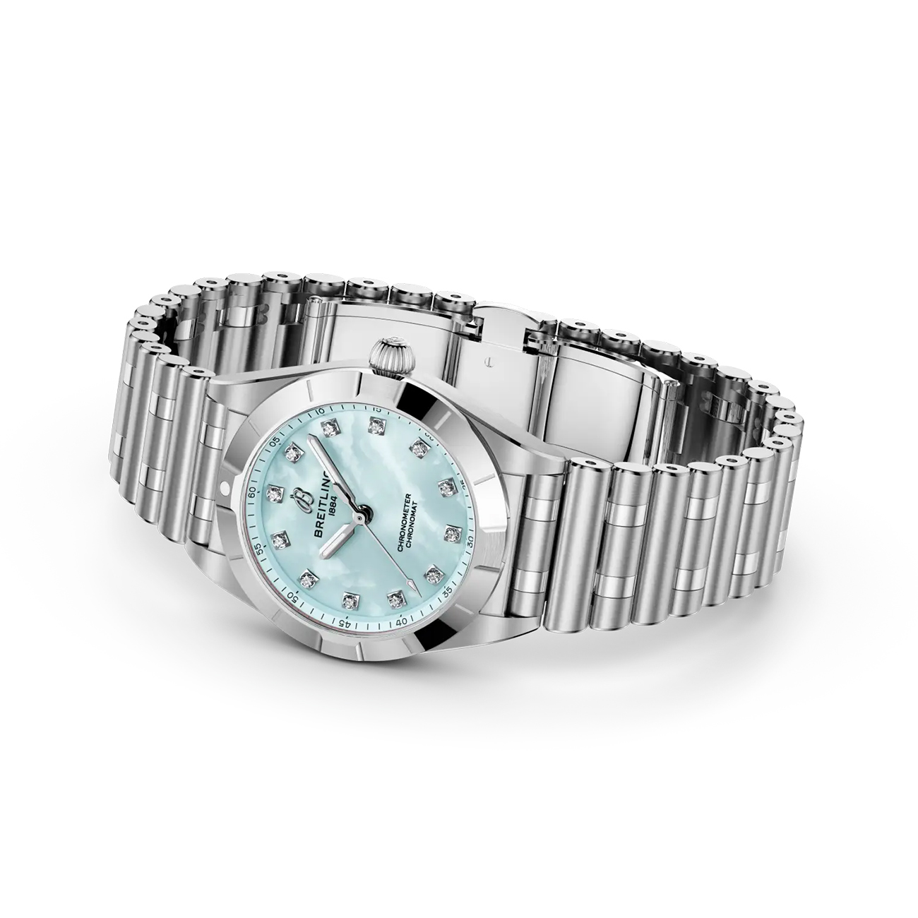 Breitling Chronomat 28 A72310101C1A1 Watch Breitling Chronomat 28 A72310101C1A1 stainless steel luxury watch with light blue dial