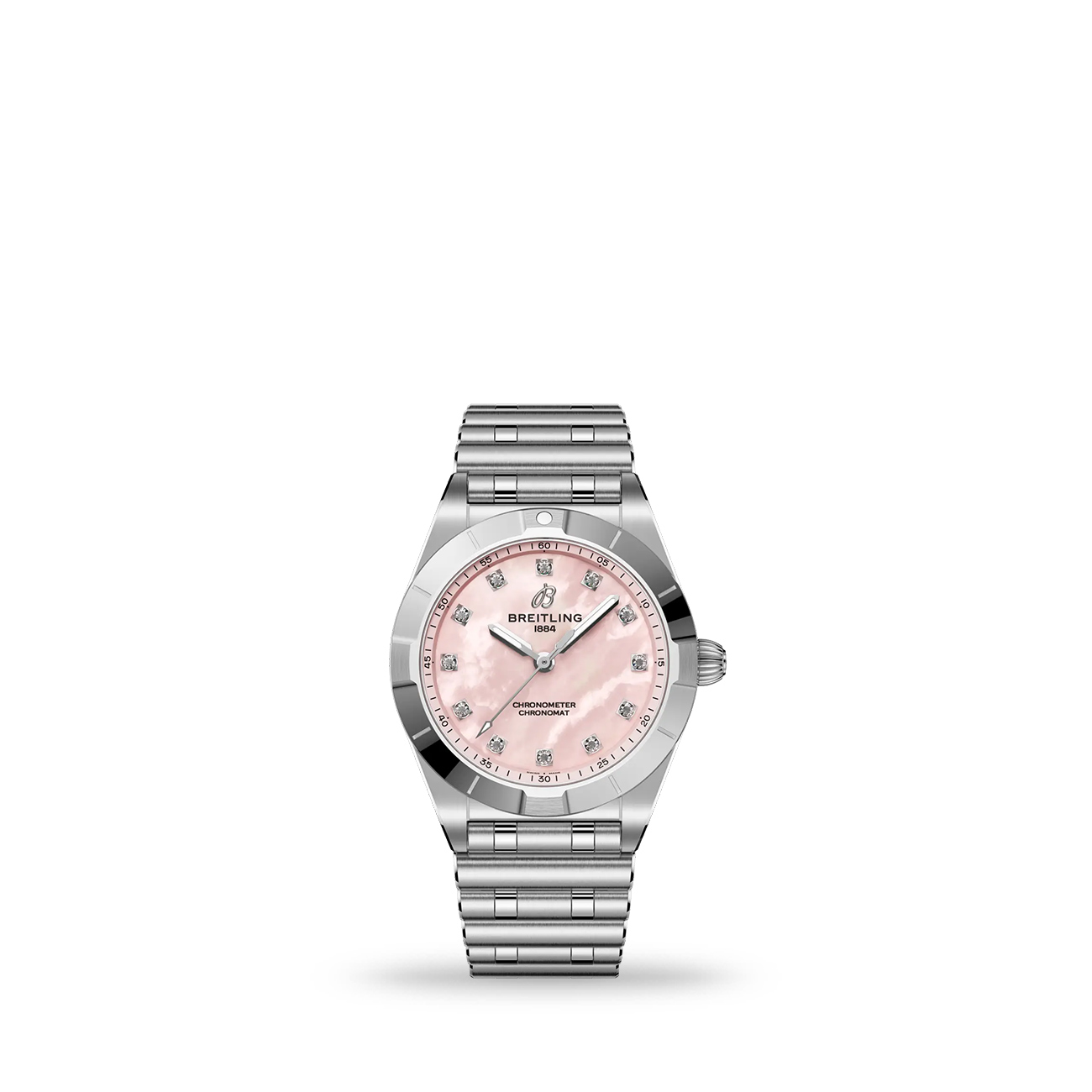 Breitling Chronomat 28 A72310101K1A1 Watch Breitling Chronomat 28 A72310101K1A1 stainless steel luxury watch with pink mother-of-pearl dial