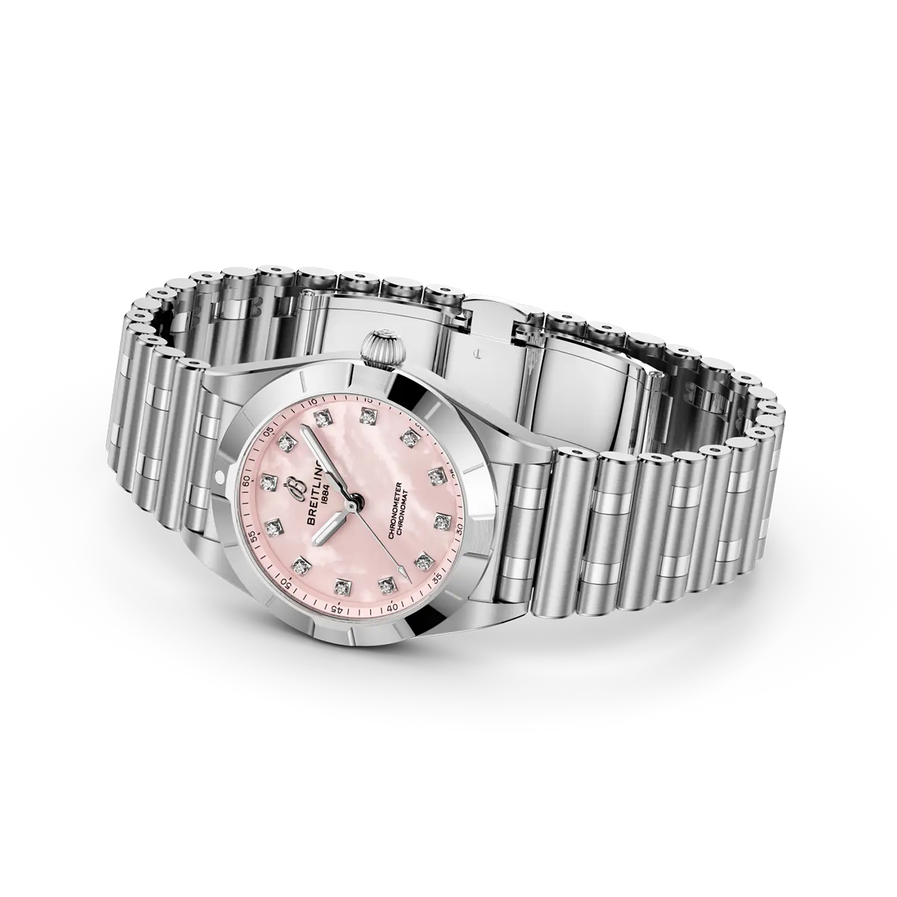Breitling Chronomat 28 A72310101K1A1 Watch Breitling Chronomat 28 A72310101K1A1 stainless steel luxury watch with pink mother-of-pearl dial