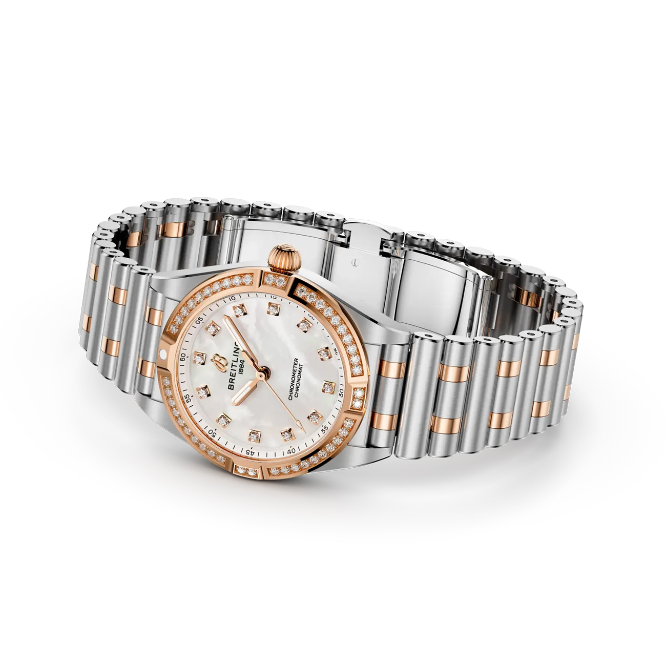 Breitling Chronomat 28 U72310531A1U1 Breitling Chronomat 28 U72310531A1U1 two-tone luxury watch with mother-of-pearl dial