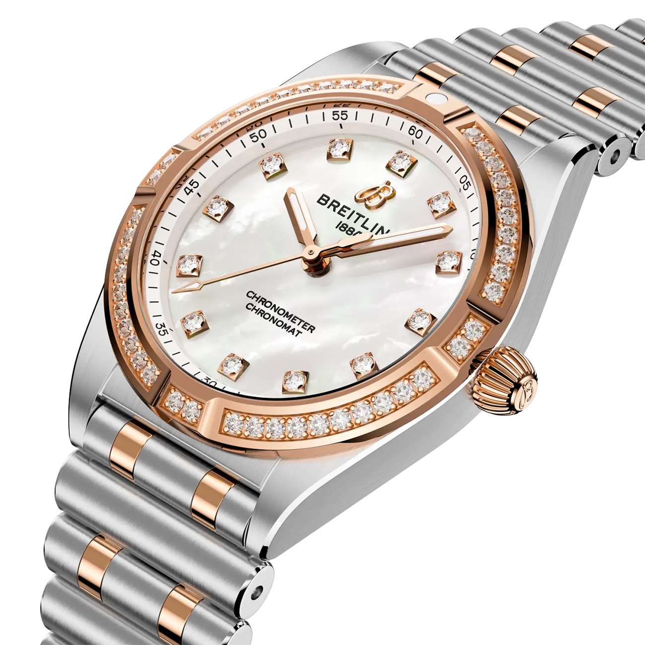 Breitling Chronomat 28 U72310531A1U1 Breitling Chronomat 28 U72310531A1U1 two-tone luxury watch with mother-of-pearl dial