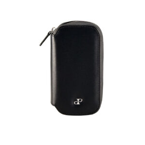 WOLF Philipp 2 Piece Watch Zip Case Black in vegan leather with two padded watch compartments
