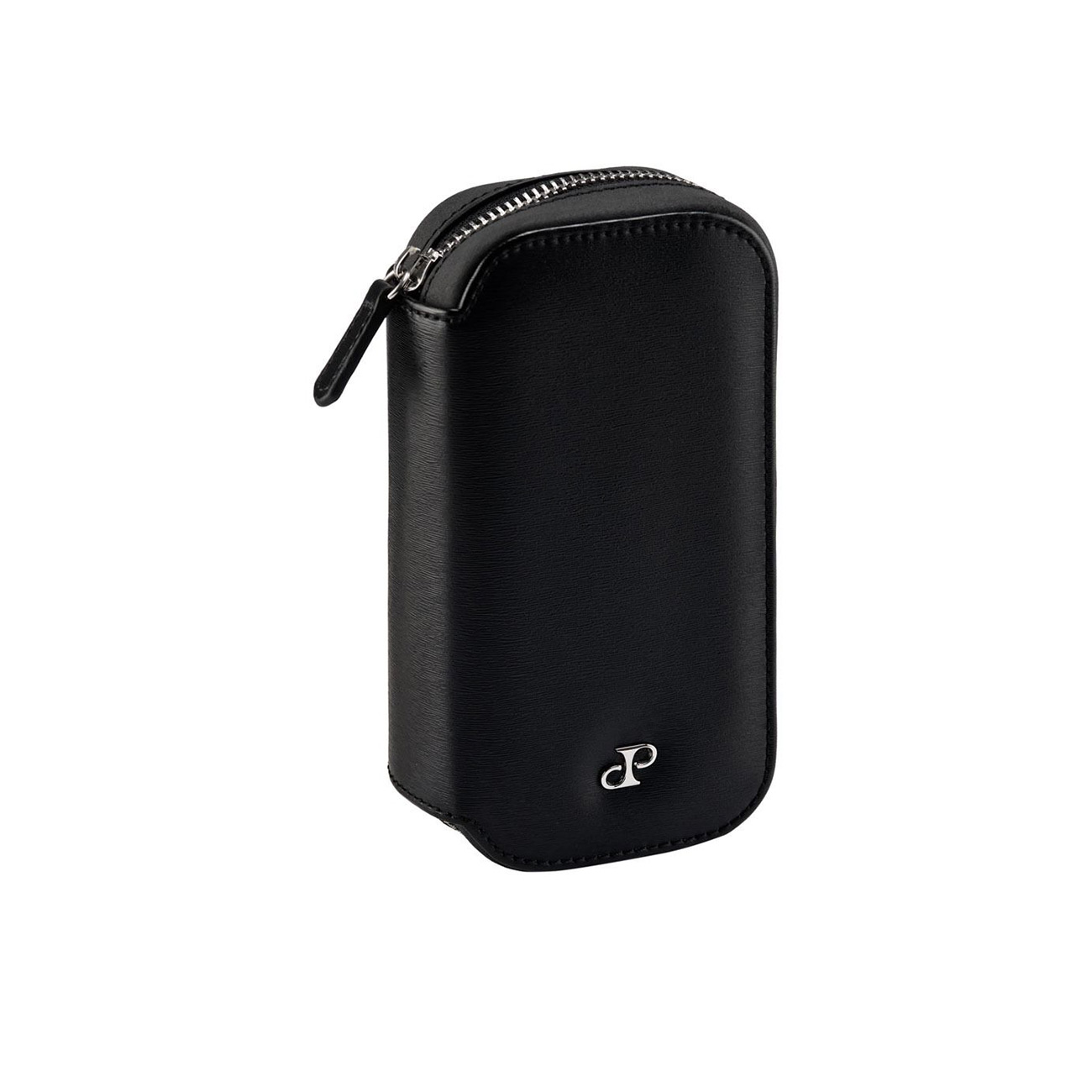 WOLF Philipp 2 Piece Watch Zip Case Black – Luxury Travel Watch Storage WOLF Philipp 2 Piece Watch Zip Case Black in vegan leather with two padded watch compartments