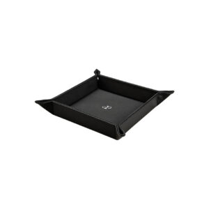 WOLF Philipp Snap Valet Tray Black 190208 in black grained vegan leather with snap-close corners