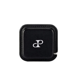 WOLF Philipp Measuring Tape Black with vegan leather exterior and 150cm retractable steel tape. SKU: 190212